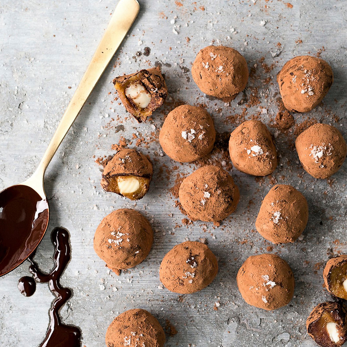 Macadamia & salted caramel Easter egg truffles