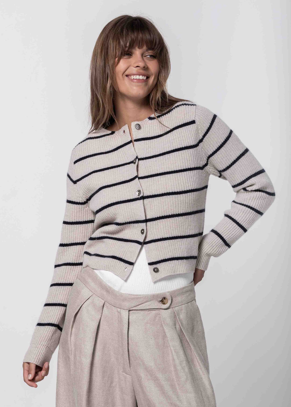 Simple Striped Cardigan Simple Striped Cardigan | Sustainable Yoga & Off-Duty Wear
